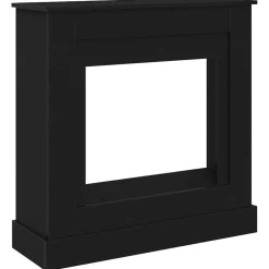 New vidaXL Öppen spis infattning 90x30x90 cm konstruerat trä Svart ek