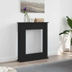 Outlet vidaXL Öppen spis infattning 75x20x87,5 cm konstruerat trä Svart ek