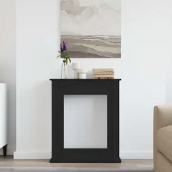 Outlet vidaXL Öppen spis infattning 75x20x87,5 cm konstruerat trä Svart ek