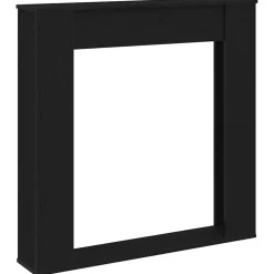 vidaXL Öppen spis infattning svart ek 100x20x100 cm konstruerat trä