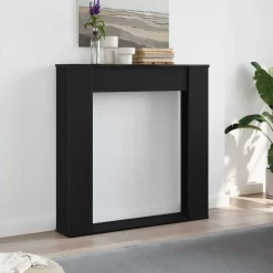 vidaXL Öppen spis infattning svart ek 100x20x100 cm konstruerat trä