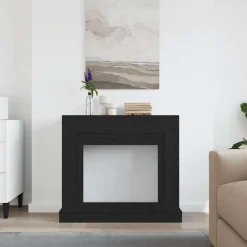 Best vidaXL Öppen spis infattning 100x30x87,5 cm konstruerat trä Svart ek