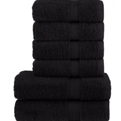 Online vidaXL Premium handdukar 6 st SOLUND 600 gsm Svart