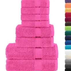 vidaXL Premium handdukar 8 st SOLUND rosa 600 gsm