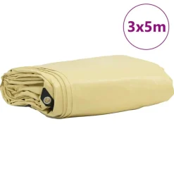 vidaXL Presenning 650g / m² Beige 3 x 5 m Canvas med PVC-beläggning