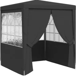 vidaXL Professionellt partytält med väggar 2x2 m antracit 90 g/m²
