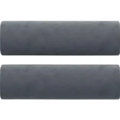 vidaXL Prydnadskuddar 2 st mörkgrå Ø15x50 cm sammet