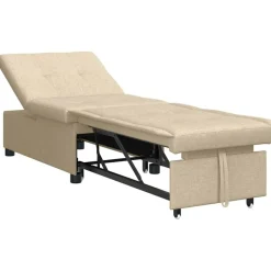 New vidaXL Pull Out Sofa Bed 194 x 50 x 82 cm tyg Kräm