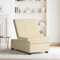 New vidaXL Pull Out Sofa Bed 194 x 50 x 82 cm tyg Kräm