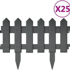 vidaXL Rabattkant 25 delar antracit 10 mm PP