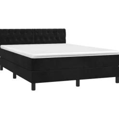 Online vidaXL Ramsäng med madrass 140x200 cm sammet Svart