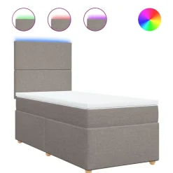 vidaXL Ramsäng med madrass taupe 80x200 cm tyg