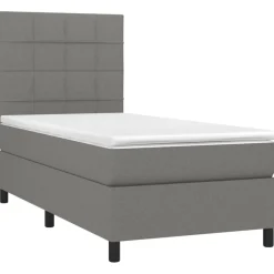 Hot vidaXL Ramsäng med madrass 90x190 cm tyg Mörkgrå