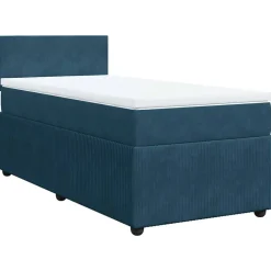 vidaXL Ramsäng med madrass blå 80x200 cm sammet