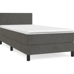 Hot vidaXL Ramsäng med madrass 80x200 cm sammet Mörkgrå