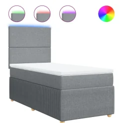 vidaXL Ramsäng med madrass ljusgrå 80x200 cm tyg