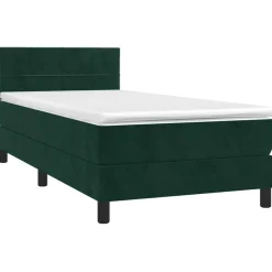 vidaXL Ramsäng med madrass mörkgrön 80x200 cm sammet