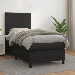 Outlet vidaXL Ramsäng med madrass 80x200 cm konstläder Svart