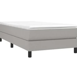 New vidaXL Ramsäng med madrass 80x200 cm tyg Ljusgrå