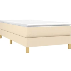 vidaXL Ramsäng med madrass gräddvit 80x200 cm tyg