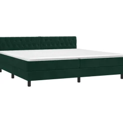 Discount vidaXL Ramsäng med madrass 200x200 cm sammet Mörkgrön