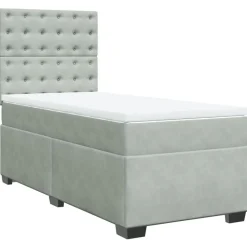 Discount vidaXL Ramsäng med madrass 80x200 cm sammet Ljusgrå