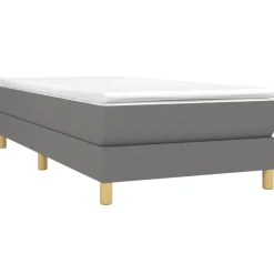 vidaXL Ramsäng med madrass mörkgrå 80x200 cm tyg
