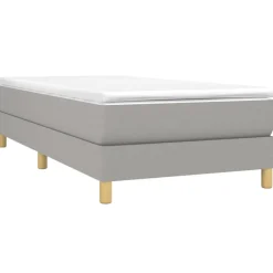 Outlet vidaXL Ramsäng med madrass 80x200 cm tyg Ljusgrå