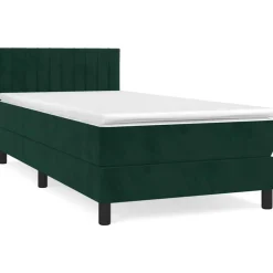 Outlet vidaXL Ramsäng med madrass 80x200 cm sammet Mörkgrön