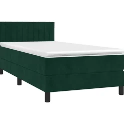 Outlet vidaXL Ramsäng med madrass 80x200 cm sammet Mörkgrön
