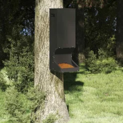 Outlet vidaXL Rådjur Foderautomat 28 x 30 x 80 cm Kallvalsat Stål Svart