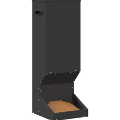 Outlet vidaXL Rådjur Foderautomat 28 x 30 x 80 cm Kallvalsat Stål Svart