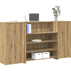 vidaXL Receptionsdisk artisan ek 200x50x103,5 cm konstruerat trä