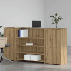 vidaXL Receptionsdisk artisan ek 200x50x103,5 cm konstruerat trä