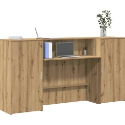 vidaXL Receptionsdisk artisan ek 200x50x103,5 cm konstruerat trä