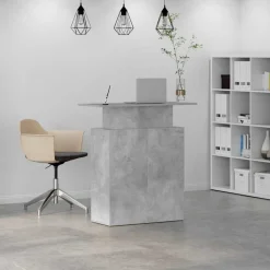 Discount vidaXL Receptionsdisk 100x40x104 cm konstruerat trä Betonggrå