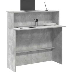 Hot vidaXL Receptionsdisk 100x50x103,5 cm konstruerat trä Betonggrå