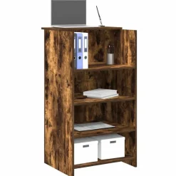 vidaXL Receptionsdisk rökfärgad ek 55x50x103,5 cm konstruerat trä