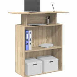 vidaXL Receptionsdisk Sonoma Ek 100x40x104 cm Konstruerat trä