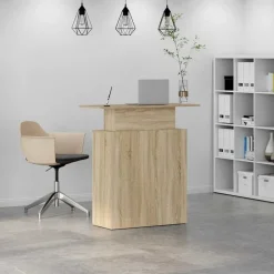 vidaXL Receptionsdisk Sonoma Ek 100x40x104 cm Konstruerat trä