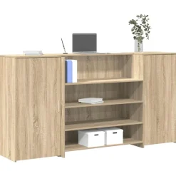 vidaXL Receptionsdisk sonoma-ek 200x50x103,5 cm konstruerat trä
