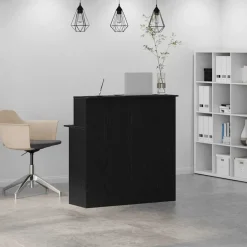 New vidaXL Receptionsdisk 100x50x103,5 cm konstruerat trä Svart