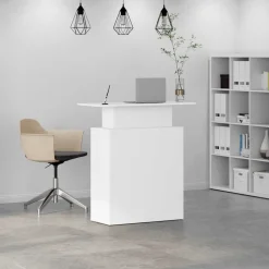 vidaXL Receptionsdisk vit 100x40x104 cm konstruerat trä