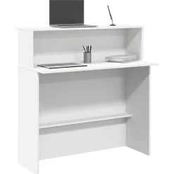 Best vidaXL Receptionsdisk 100x50x103,5 cm konstruerat trä Vit