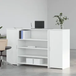 vidaXL Receptionsdisk vit 180x50x103,5 cm konstruerat trä