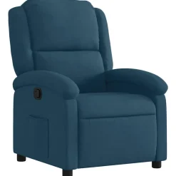 vidaXL Reclinerfåtölj blå sammet