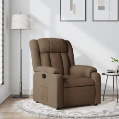Outlet vidaXL Reclinerfåtölj tyg Brun