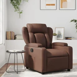 vidaXL Reclinerfåtölj konstläder Brun