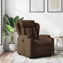 vidaXL Reclinerfåtölj brun tyg