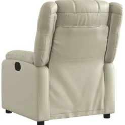 vidaXL Reclinerfåtölj gräddvit konstläder